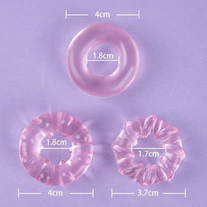 Set da 3 pezzi di anelli per il pene in TPE ad alta elasticità per il piacere maschile