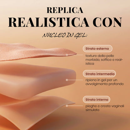 Calista - Masturbatore maschile realistico in silicone per glutei, gel ad alta elasticità, simulazione a doppio strato | Stimolazione vaginale e anale