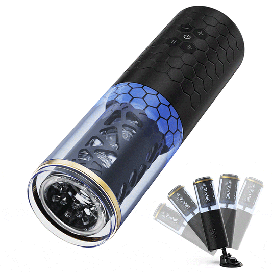 STORM - SPINNE Masturbatore elettrico cup rotazione telescopica 6 frequenza 3 velocità