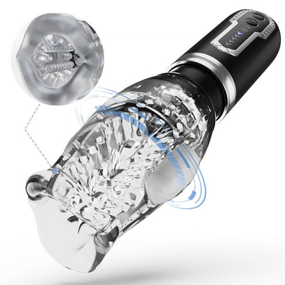 Amber -  7 Vibrante 5 spinte rotanti Pompini Masturbatore