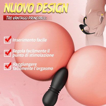 Massaggiatore prostatico con 9 livelli di vibrazione e stimolatore testicolare e anello fallico