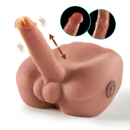 【Dante·Fiery inserimento profondo】 Stampo vibrante telescopico a 5 velocità e 2 frequenze - durezza reale, pene simulato IPX7