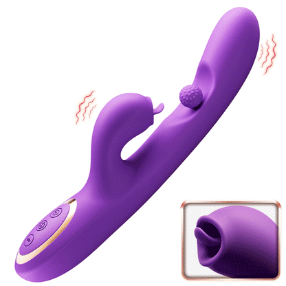Vibratore stimolatore del clitoride con lingua leccata, punto G, rotazione a 360° e sfera sfregante