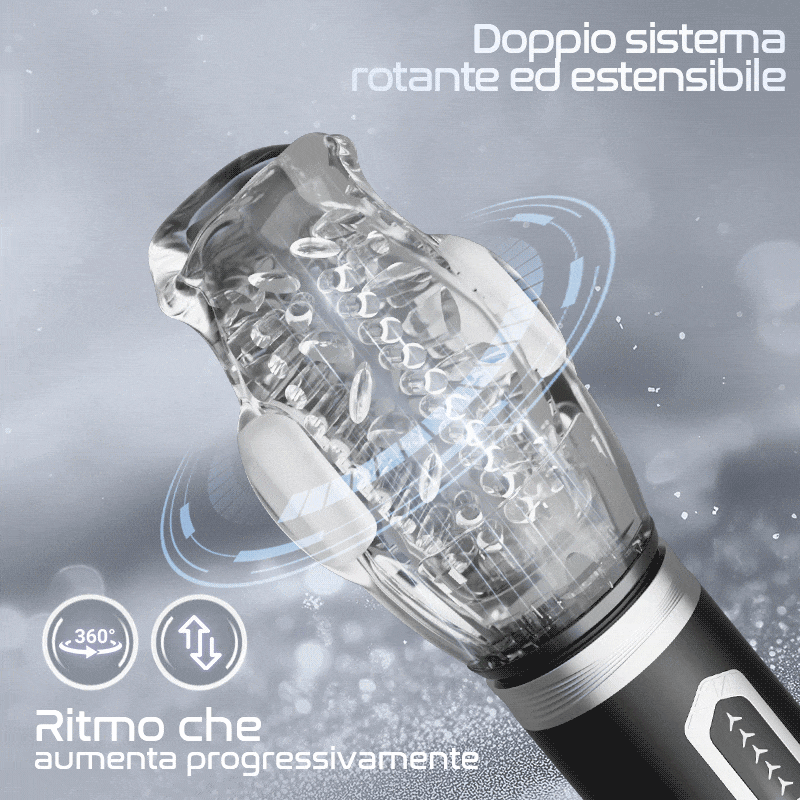Amber -  7 Vibrante 5 spinte rotanti Pompini Masturbatore
