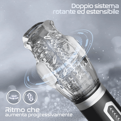 Amber -  7 Vibrante 5 spinte rotanti Pompini Masturbatore