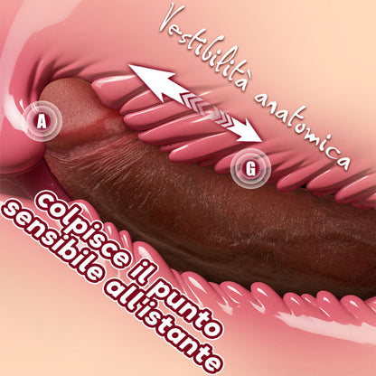 Aiden - Dildo realistico riscaldante con movimento di spinta e punte curve per un'esperienza precisa