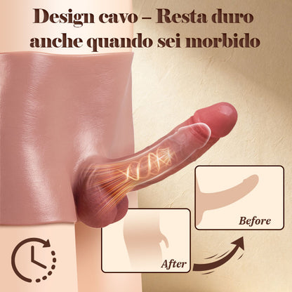 Hunter - Dildo Strap-On in silicone da 6,69 pollici, mutandine elastiche riutilizzabili per uomini e coppie