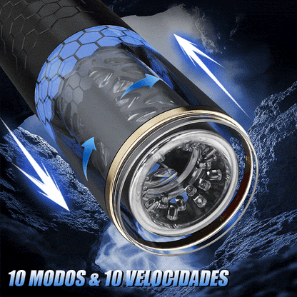 STORM - SPINNE Masturbatore elettrico cup rotazione telescopica 6 frequenza 3 velocità