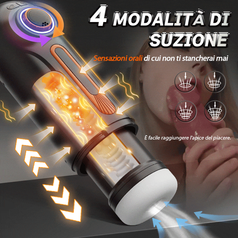 Alien - 5 IN 1 Masturbatore Cup High-Tech Suzione+Telescopico+Riscaldamento