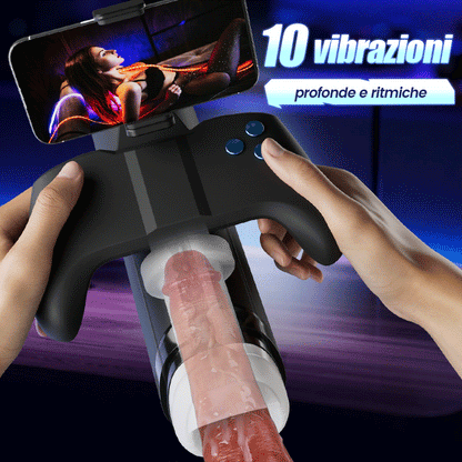 Turbo - Stroker a 10 Modalità Esplosive – Design Gamepad Immersivo con Supporto per Smartphone