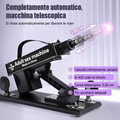 Piacere estremo con la macchina del sesso più apprezzata - 7 accessori, spinta automatica, amore anale