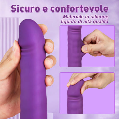 Dildo Migliorato Extra Lungo da 4,33 Pollici con Base Regolabile a 145°, Riscaldamento e Vibrazione