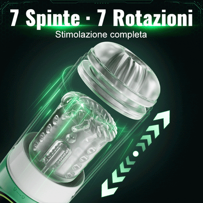 Heaven - Masturbatore Automatico 5 in 1 Rotante a Spinta Aspirazione Vibrazione Licking Stroker