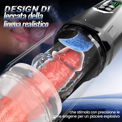 GripMax – Vibratore doppio rotante telescopico senza mani con supporto a ventosa.