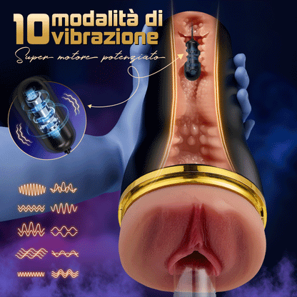 Captain - 5 Succhiare 10 coppe vibranti per la masturbazione maschile con ingresso di vagina simulato