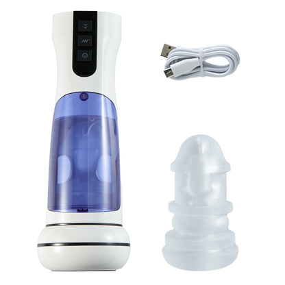 Cosmic Warrior 2 Coppa per la masturbazione retrattile a vibrazione riscaldata a 7 frequenze