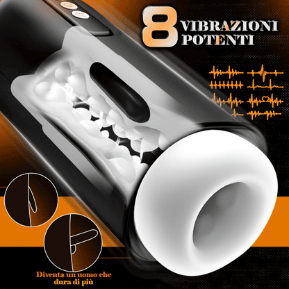 Sophia – 8 Modalità di Vibrazione 8 Modalità di Aspirazione Manicotto Realistico 3D Masturbatore Maschile Automatico
