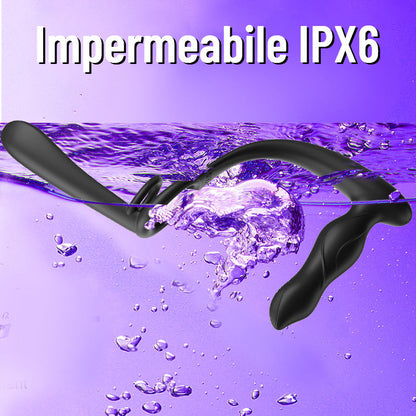 Doppia Penetrazione  Doppia Vibrazione  Vibratore per Coppie con Anello Blocca Sperma