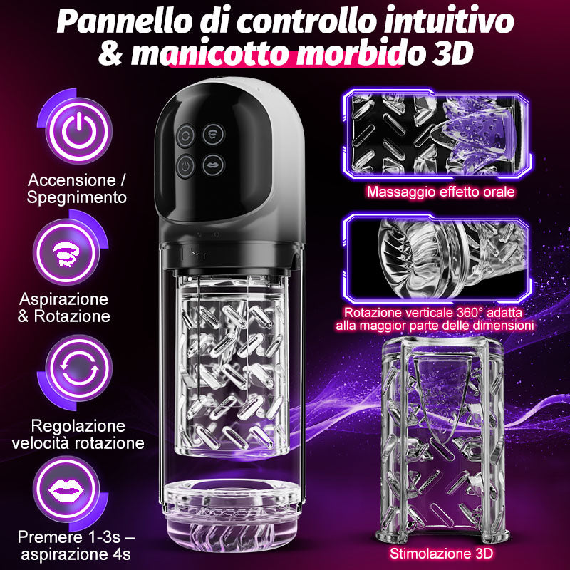 Vortex - 7 Sucking Dual-Temperature SPA Boner Enlarger 7 Rotating 360° Massage Masturbator