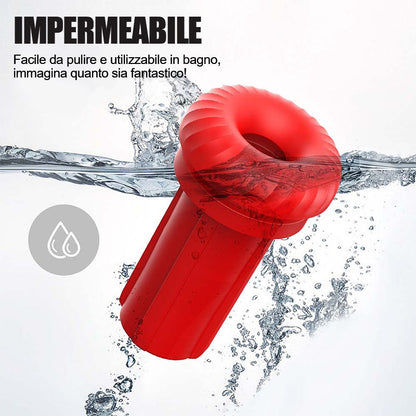 Masturbatore per uomini con 9 frequenze di vibrazione, aspirazione, movimento telescopico e riscaldamento