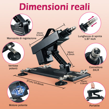 Azax - Piacere estremo con la macchina del sesso più apprezzata - 7 accessori, spinta automatica, amore anale