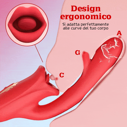 【Spedizione entro 24 ore】Bisou - Vibratore per il punto G con funzione di leccata di lingua e lingua vibrante