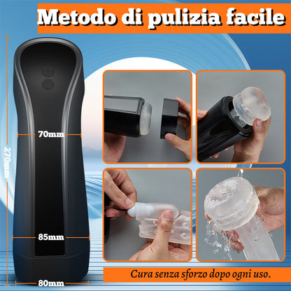 Tazza per masturbazione elettrica vibrante succhiante 2 in 1 con 7 frequenze