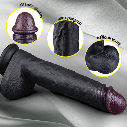 Maurice - Dildo marrone riscaldante vibrante di grandi dimensioni per uomo e donna