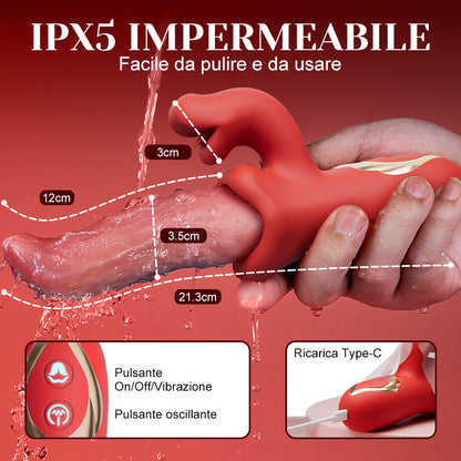 Vesper - Vibratore a lingua profonda per piacere prolungato con 10 movimenti ondulatori