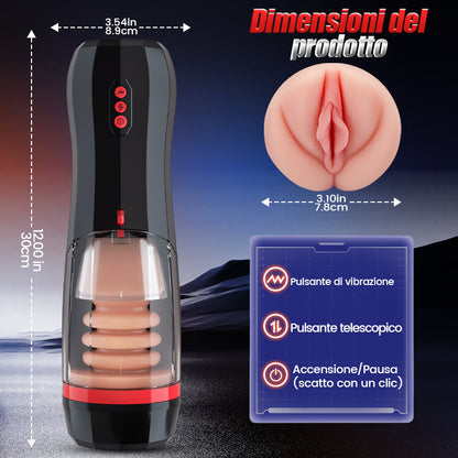 ROKA - 4 IN 1 Masturbatore cup Suzione Telescopica Vibrazione Acmejoy