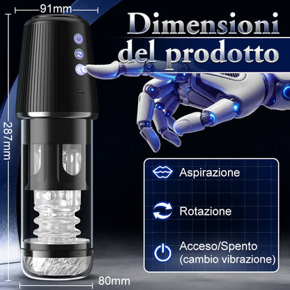 5 Rotanti 5 Succhianti 7 Vibranti Masturbazione e allenamento 2 IN 1