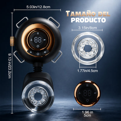 【Vendita flash: 30% SCONTO】Hazel - Masturbatore maschile indossabile 3-in-1 con guaina in silicone, 9 livelli di spinta, rotazione e vibrazione