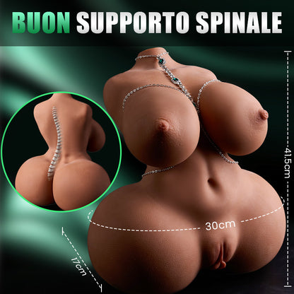 Smeraldo - Seni a forma di lacrima e curve a forma di clessidra Torso sessuale e bambola