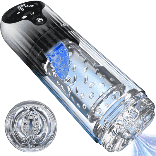 Vortex Male Stroker - 4 potenti livelli di aspirazione, modalità boost con un solo pulsante, facile da pulire con lubrificante incluso