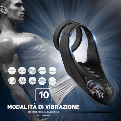 Doppio anello del pene 10 stimolazione dei punti sensibili alle vibrazioni